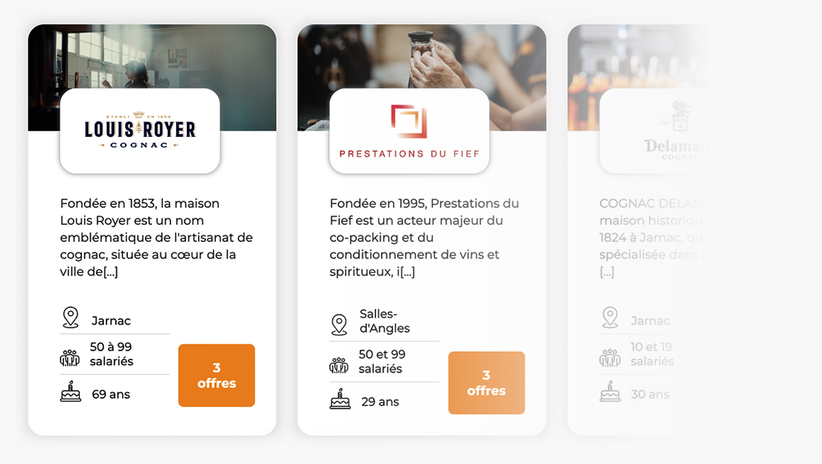 Card entreprise avec fondu